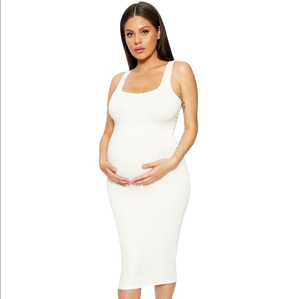 NWT White Midi Maternity Dress